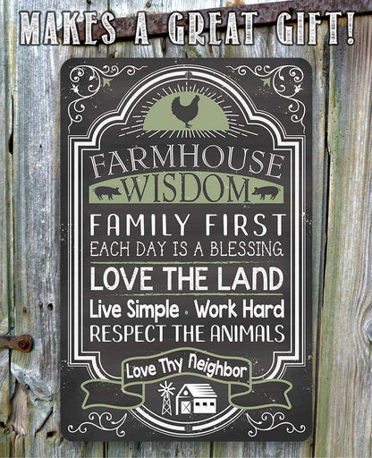 Farmhouse Wisdom - Metal Sign