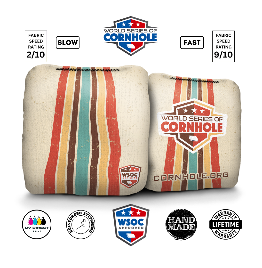 Retro And Vintage Stripes - 6 Inch WSOC Official Pro Cornhole Bags