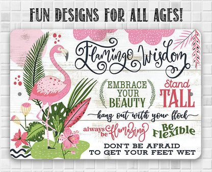Flamingo Wisdom - Metal Sign