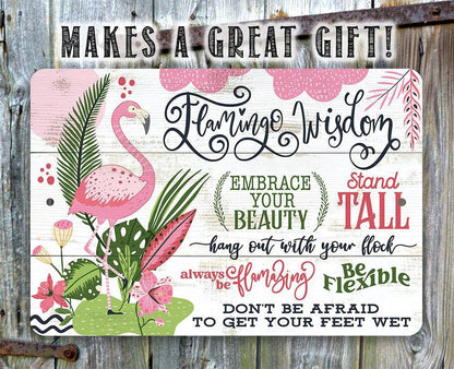 Flamingo Wisdom - Metal Sign