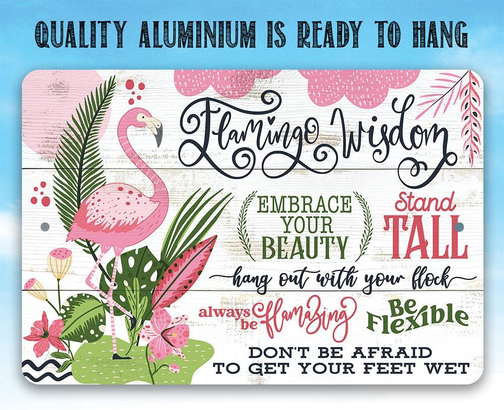 Flamingo Wisdom - Metal Sign