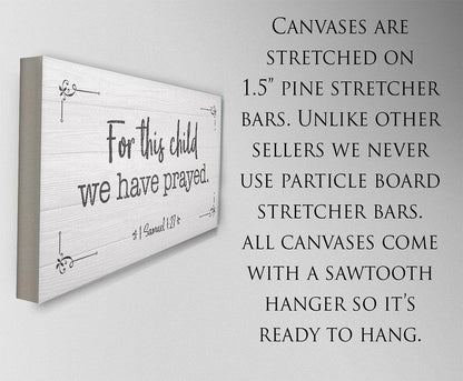 For This Child We Have Prayed 2 - Canvas