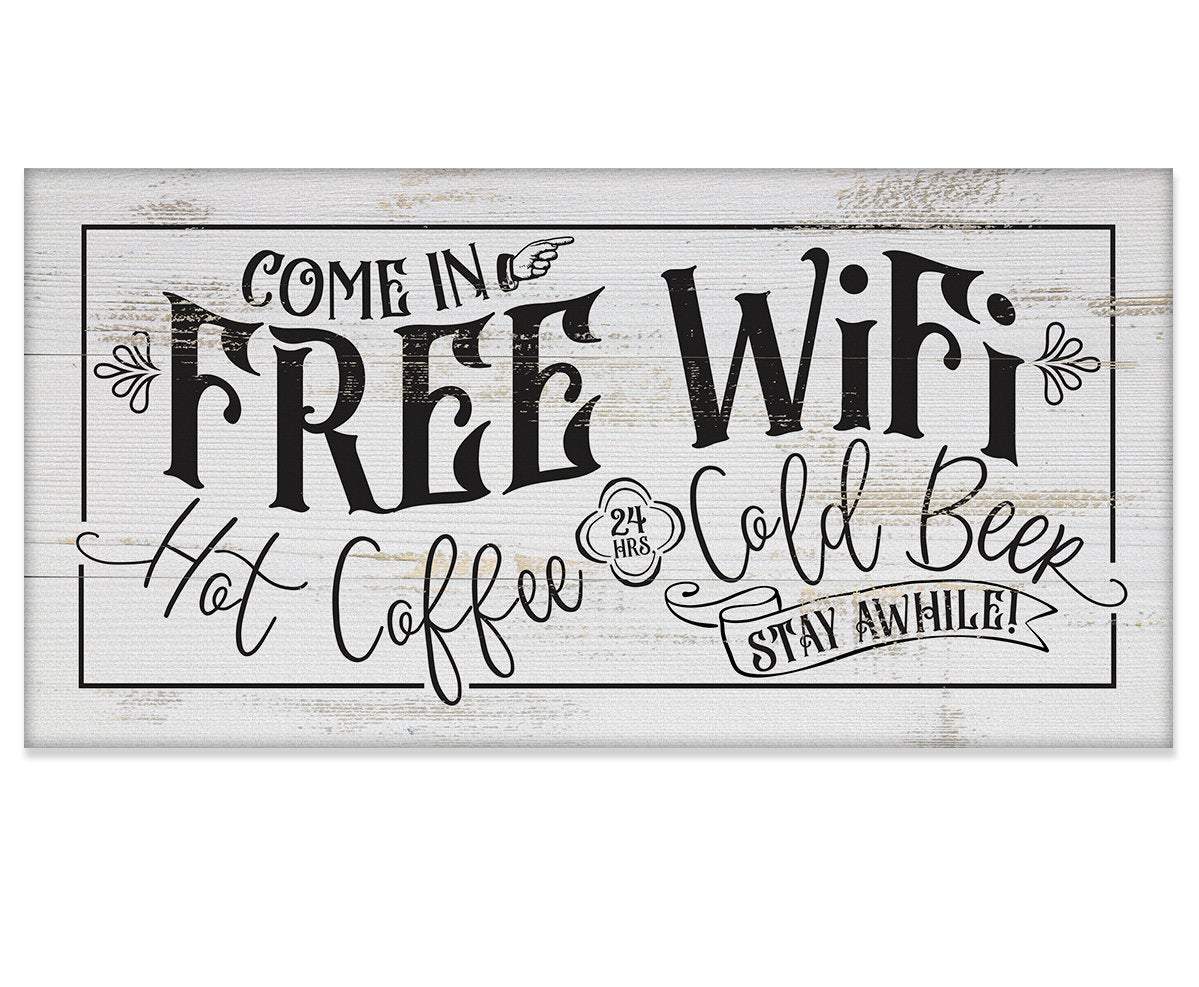 Free WiFi Hot Coffee & Cold Beer - Canvas