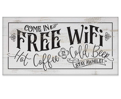 Free WiFi Hot Coffee & Cold Beer - Canvas