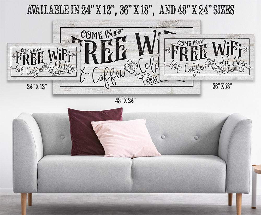 Free WiFi Hot Coffee & Cold Beer - Canvas