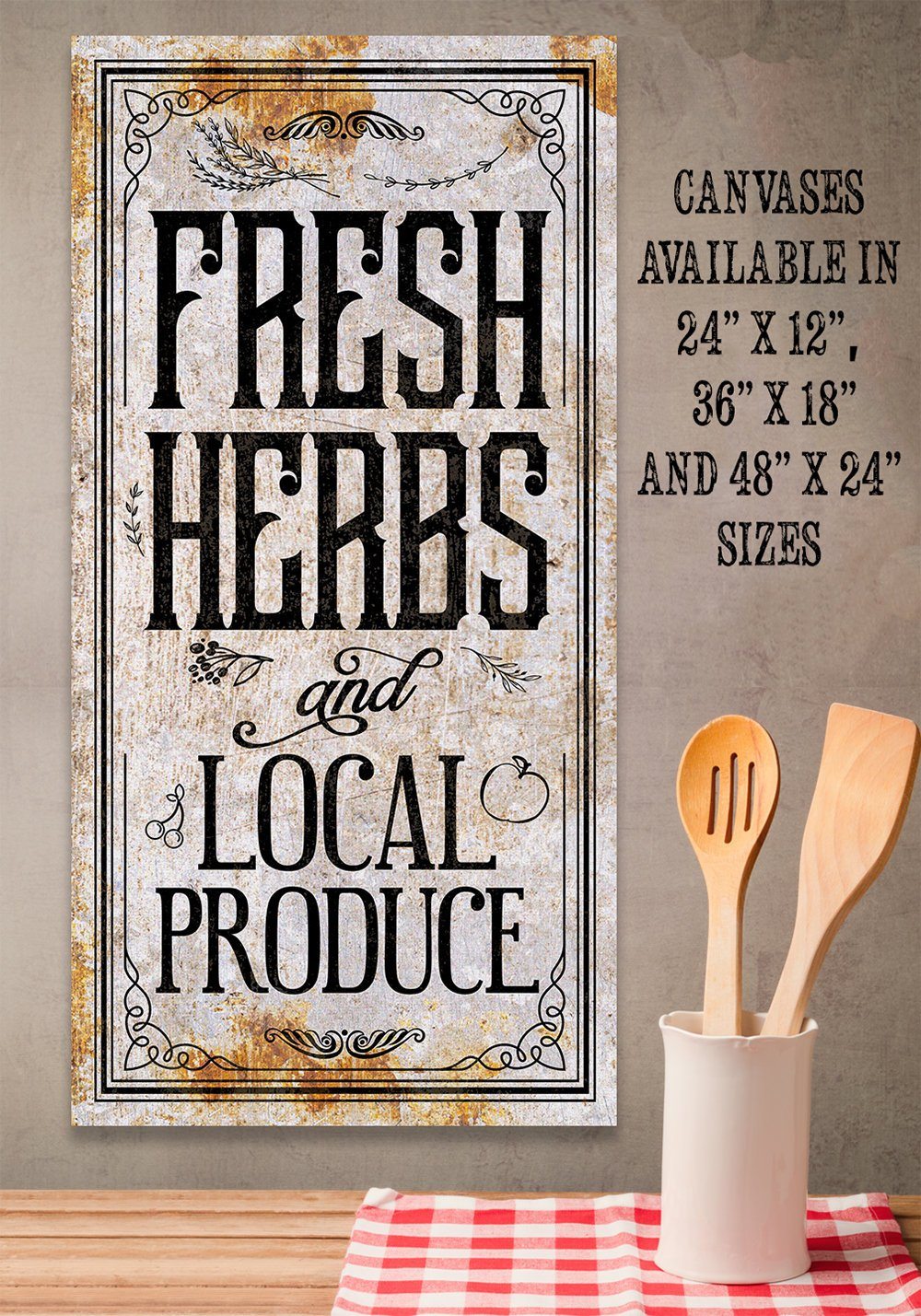 Fresh Herbs and Local Produce - Canvas