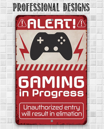 Gaming In Progress - Metal Sign