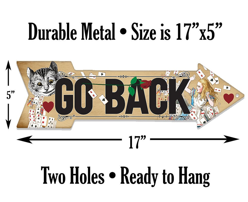 Go Back - Directional Arrow - Metal Sign