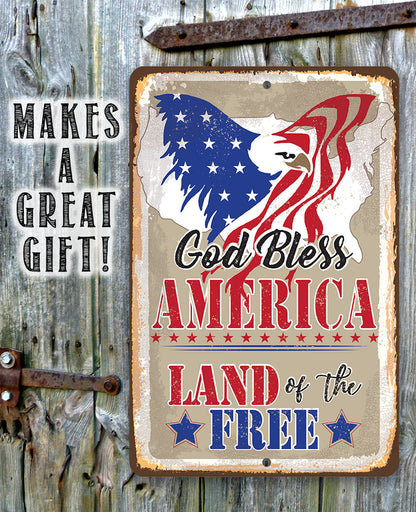 God Bless America, Land of the Free - Metal Sign