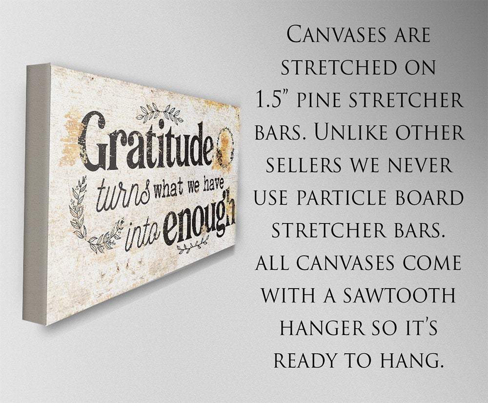Gratitude Turns What We Have Into Enough - Canvas