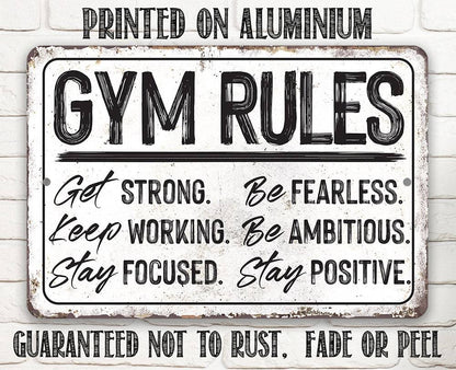 Gym Rules - Metal Sign