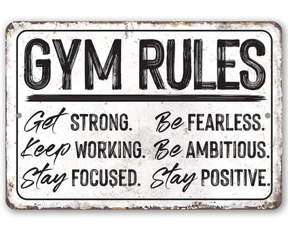 Gym Rules - Metal Sign