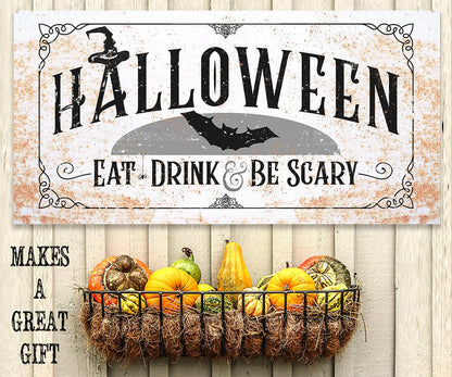 Halloween Eat Drink Be Scary - Canvas