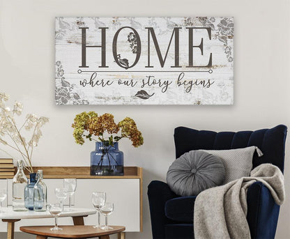 Home Where Our Story Begins - Canvas