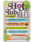 Hot Tub Rules - Metal Sign