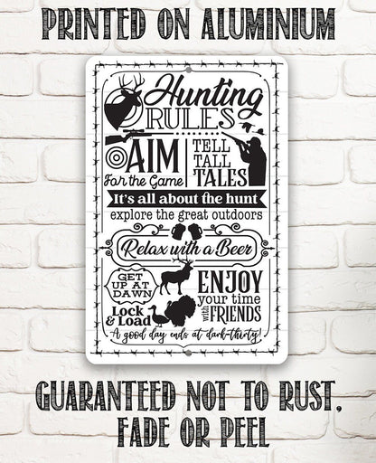 Hunting Rules - Metal Sign