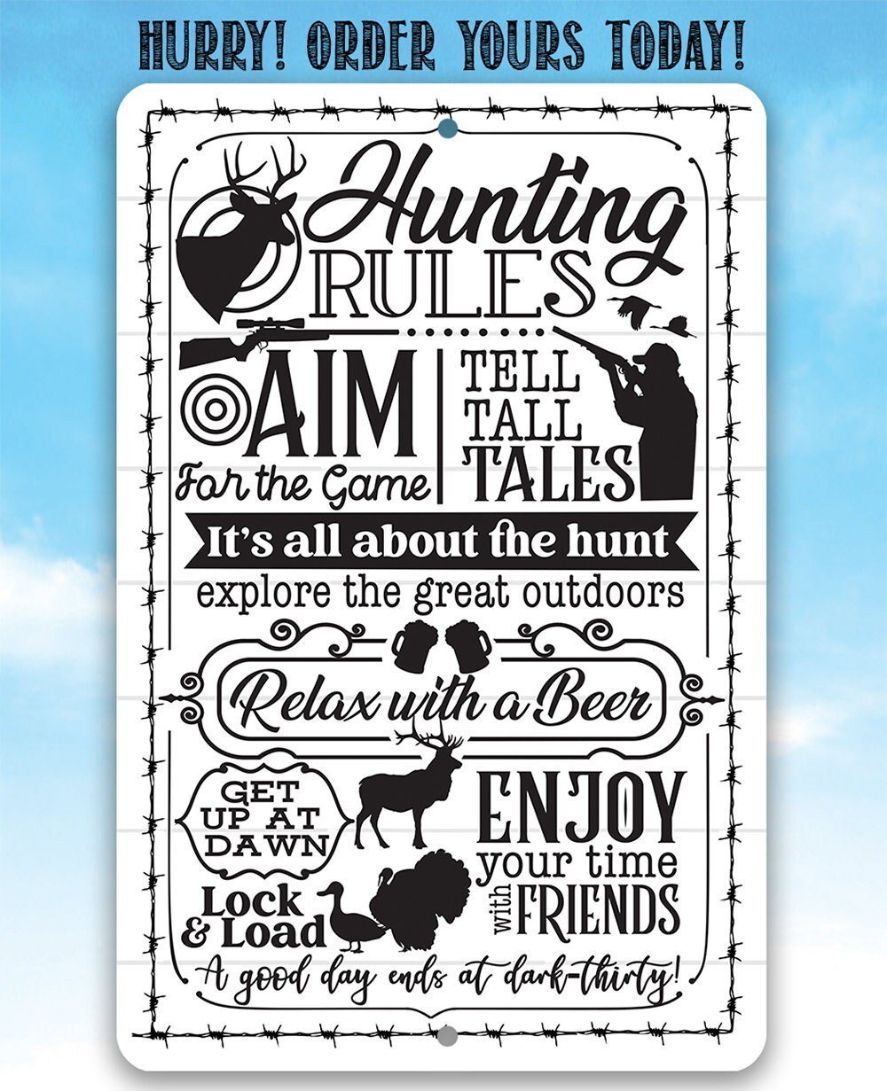 Hunting Rules - Metal Sign