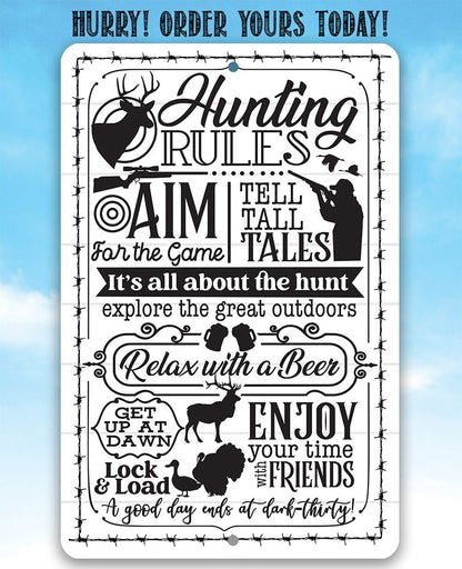 Hunting Rules - Metal Sign