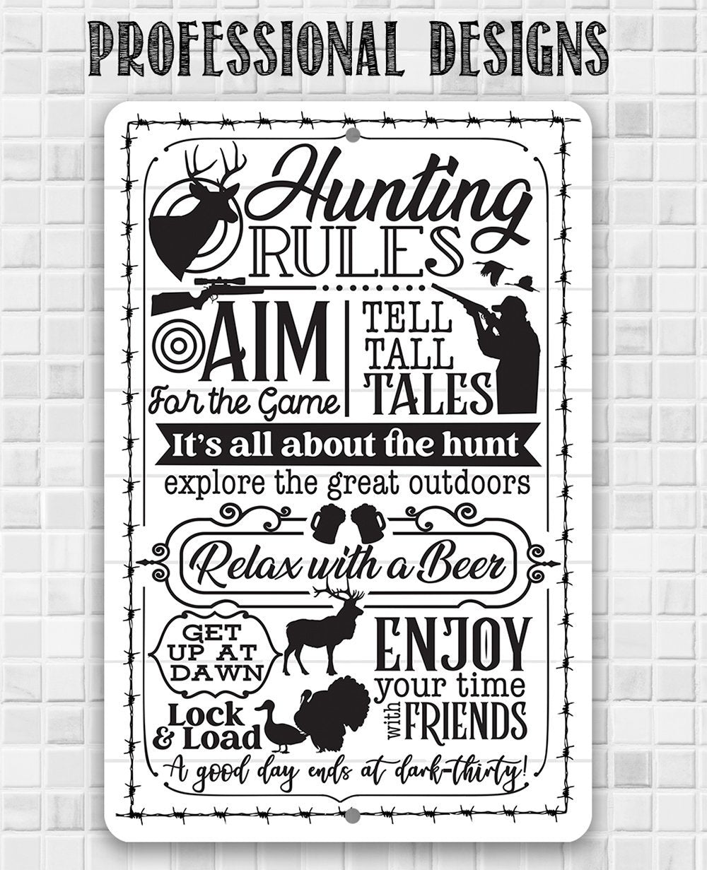 Hunting Rules - Metal Sign