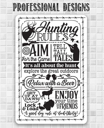 Hunting Rules - Metal Sign