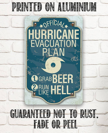 Hurricane Evacuation Plan - Metal Sign