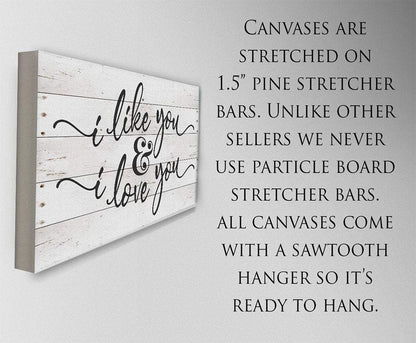 I Like You & I Love You - Canvas