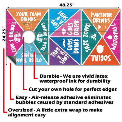Drinking Game 1 - Cornhole Board Wrap - Set of 2