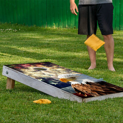Eagle Flag Fireworks - Cornhole Board Wrap - Set of 2