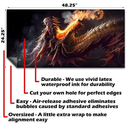 Fierce Fantasy Dragons - Cornhole Board Wrap - Set of 2