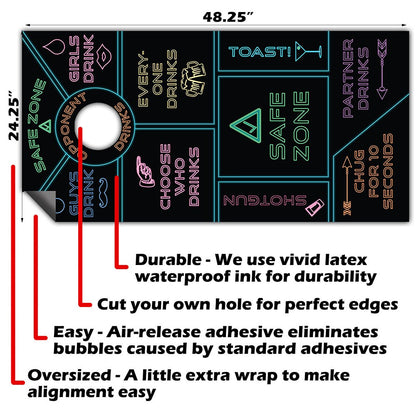 Drinking Game - Cornhole Board Wrap - Set of 2