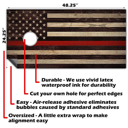 Fire Fighter Support - Cornhole Board Wrap - Set of 2