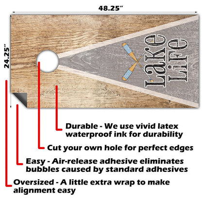 Lake Life - Cornhole Board Wrap - Set of 2