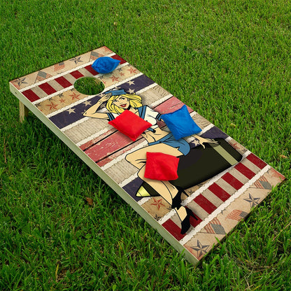 Sexy Sailor Americana - Cornhole Board Wrap - Set of 2