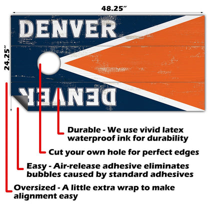 Denver Footall - Cornhole Board Wrap - Set of 2