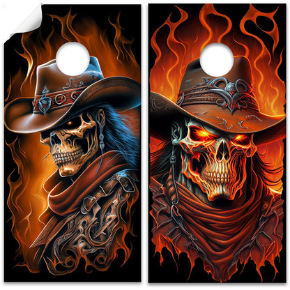 Ghost Cowboys - Cornhole Board Wrap - Set of 2
