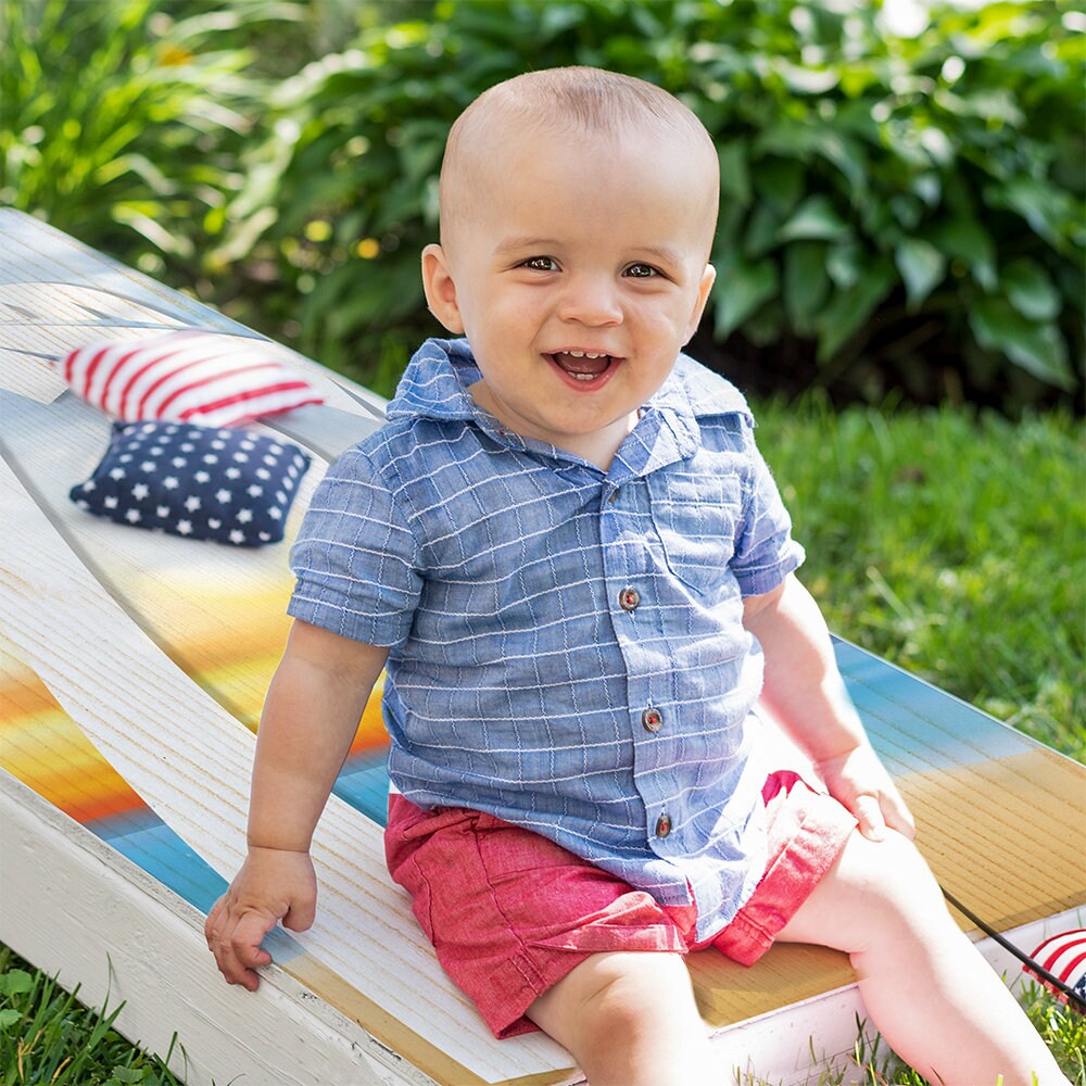Palm on Beach - Cornhole Board Wrap - Set of 2