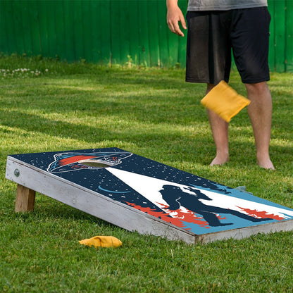 UFO and Big Foot - Cornhole Board Wrap - Set of 2