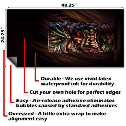 Tropical Tiki Mugs - Cornhole Board Wrap - Set of 2