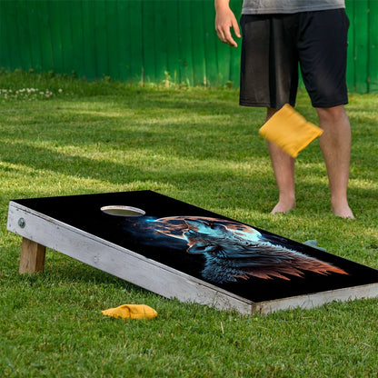 Howling Wolf - Cornhole Board Wrap - Set of 2