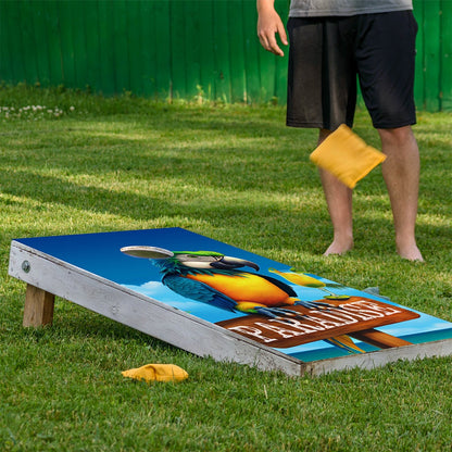 Paradise Parrot - Cornhole Board Wrap - Set of 2