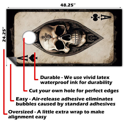 Ace of Skulls - Cornhole Board Wrap - Set of 2