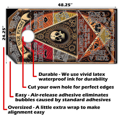 Oujia Board - Cornhole Board Wrap - Set of 2