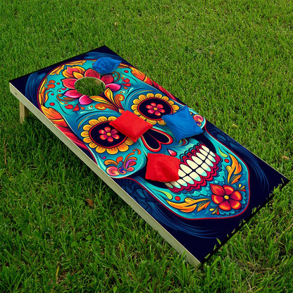 Sugar Skulls - Cornhole Board Wrap - Set of 2