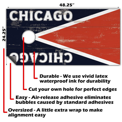 Chicago Football - Cornhole Board Wrap - Set of 2