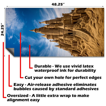 Sand Castles - Cornhole Board Wrap - Set of 2