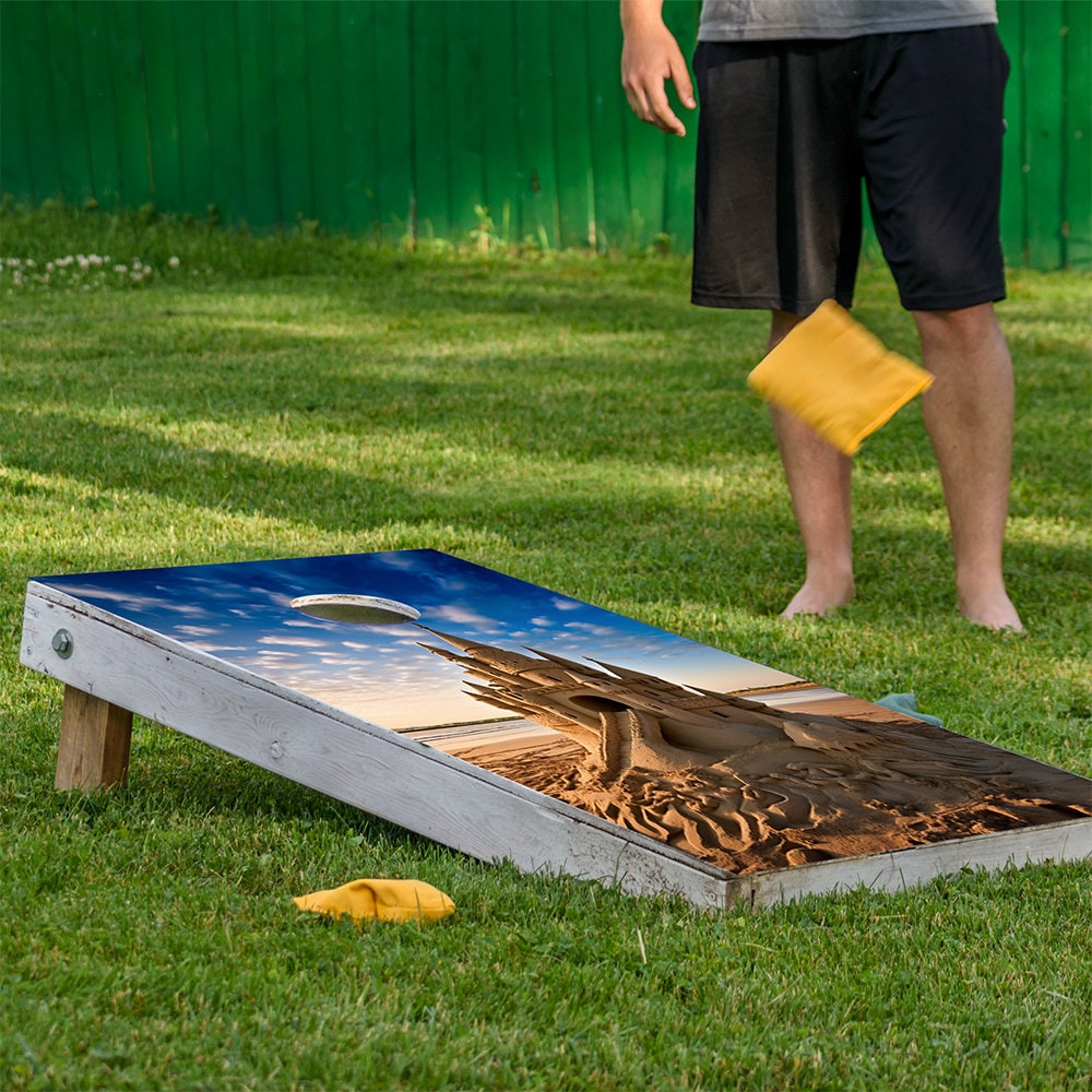 Sand Castles - Cornhole Board Wrap - Set of 2