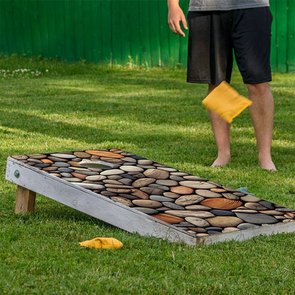 Beach Stones - Cornhole Board Wrap - Set of 2