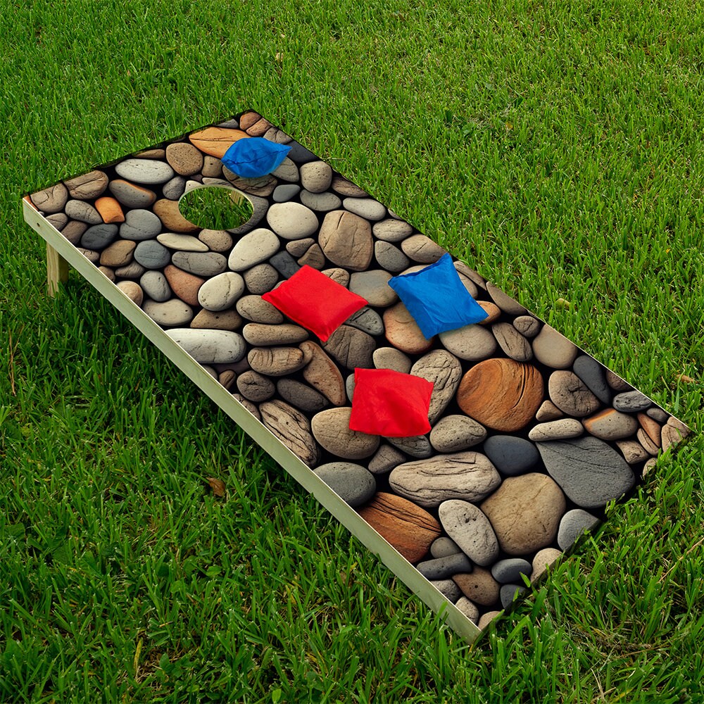 Beach Stones - Cornhole Board Wrap - Set of 2