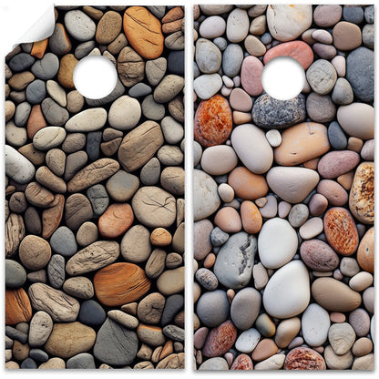 Beach Stones - Cornhole Board Wrap - Set of 2