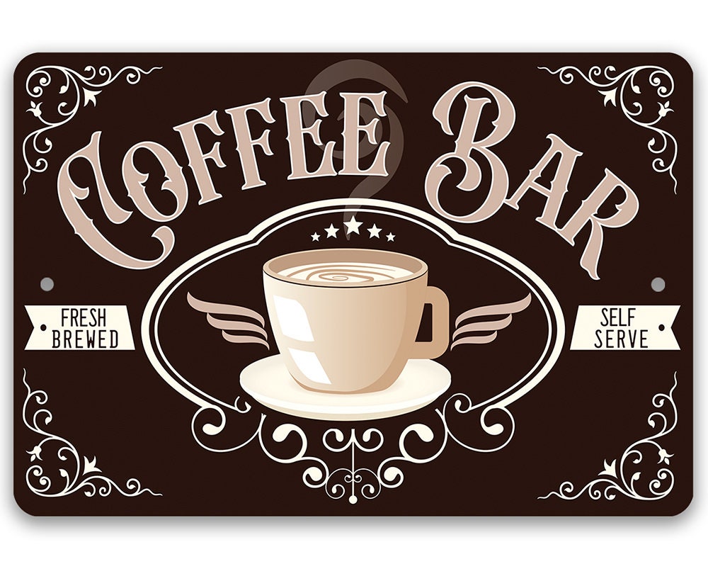 Coffee Bar Fresh Brewed - Metal Sign
